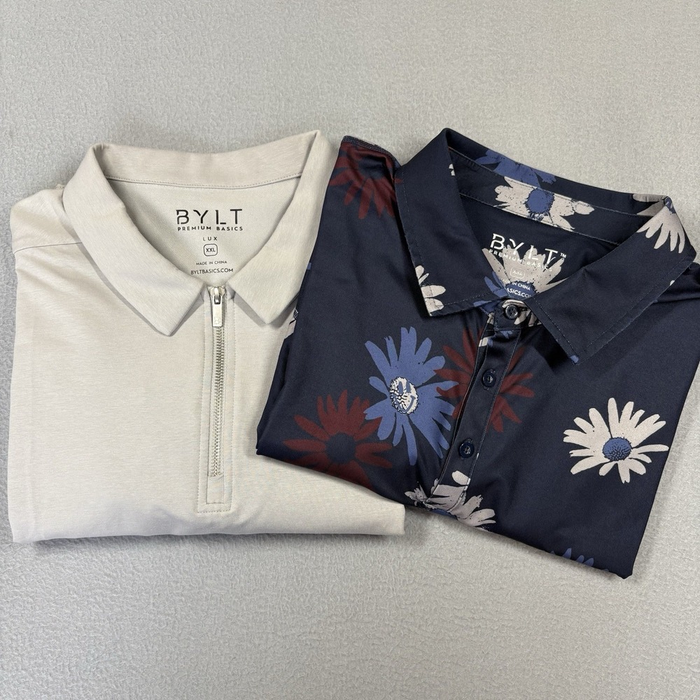BYLT  XXL Bundle LUX Zip Polo & Floral Performance Polo Men's
